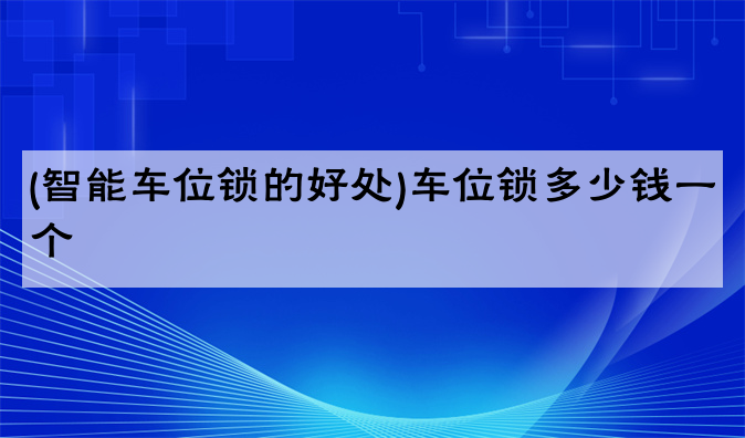 (智能车位锁的好处)车位锁多少钱一个